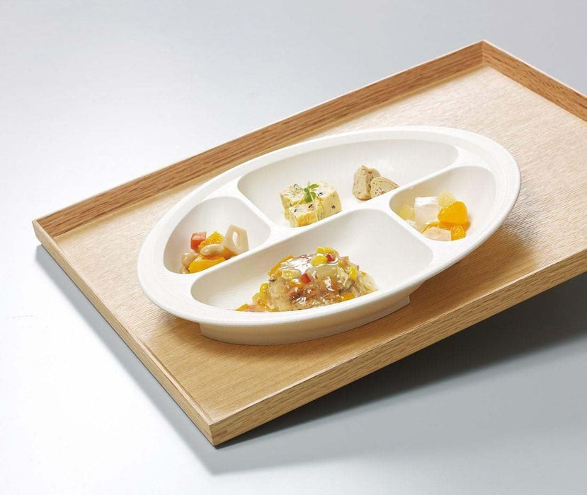 Skater NLPS1-A Wood Grain Divider Plate Cream Made in Japan-Kiichin - The #1 Place for Japanese Goods in Your Hand!