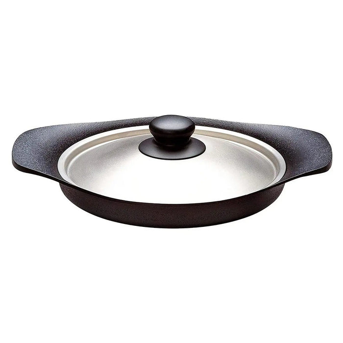 Nihon Yoshokki 22Cm Cast Iron Induction Oil Pan Griddle with Steel Lid-Kiichin - The #1 Place for Japanese Goods in Your Hand!