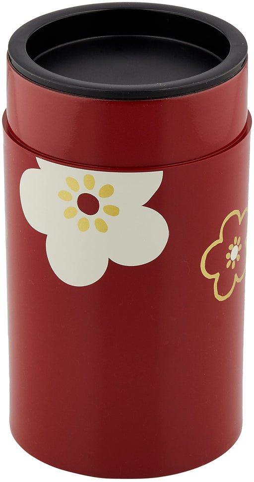 Tatsumiya Large Flower Plum Vermilion Tea Canister - Authentic Japanese Design-Kiichin - The #1 Place for Japanese Goods in Your Hand!