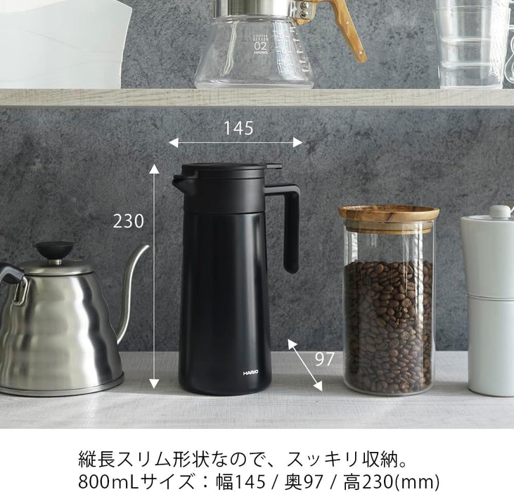 Hario V60 耐熱不鏽鋼伺服器 Plus 800Ml - 黑色 Vhsn-80-B