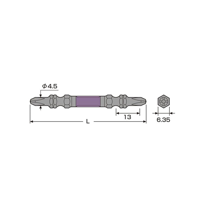 Anex Tool Black Dragon Tough Bit Set of 5 Double Headed Slim - ABR5-01-Kiichin - The #1 Place for Japanese Goods in Your Hand!