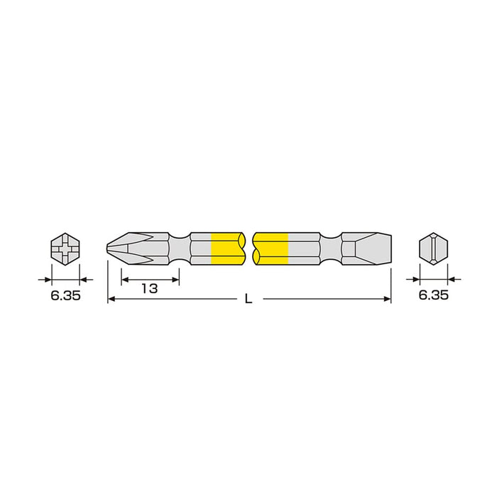 Anex Tool Combi Double Head Color Bit +2 -6x300 Annex ACPM-2300 Tool Kit-Kiichin - The #1 Place for Japanese Goods in Your Hand!