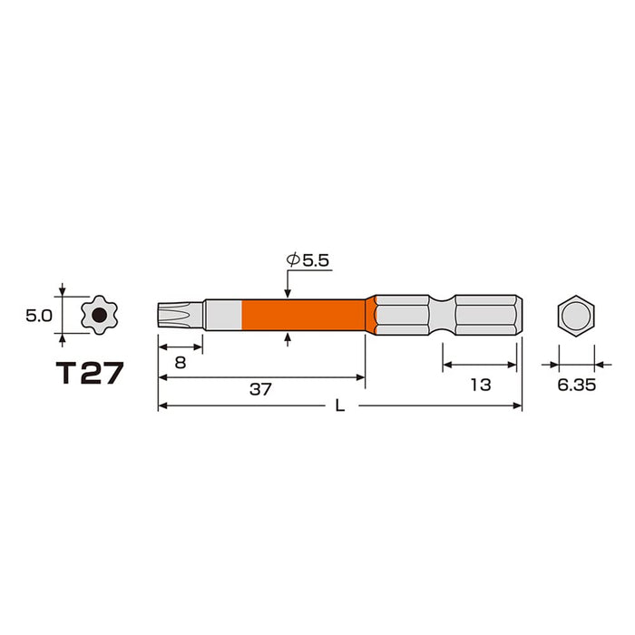 Anex T27X65 Hexlobe Single Head Color Bit Anex Tool Actx-2765-Kiichin - The #1 Place for Japanese Goods in Your Hand!