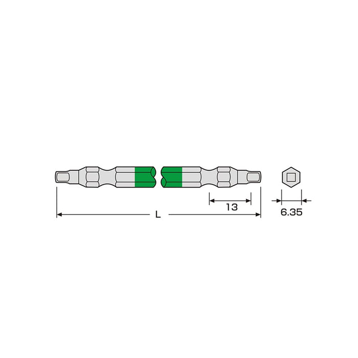 Anex Square Double-Headed Color Bits Set of 5 Sq#3 X 85 ACS5-3385 Tool-Kiichin - The #1 Place for Japanese Goods in Your Hand!