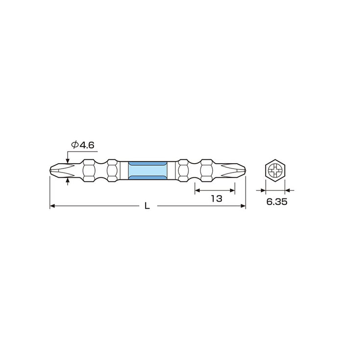 Anex Ryutyo Slim Plated Double-Head Bit Stool 10-Pack +2X110 Anex Arhs-14M Tool-Kiichin - The #1 Place for Japanese Goods in Your Hand!