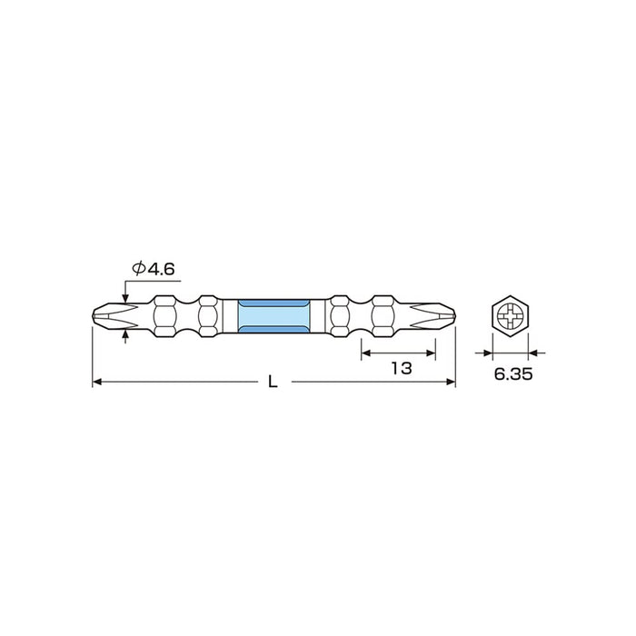 Anex Slim Plated Double-Head Ryutyo Bit Set +2X85 Set of 5 Tools-Kiichin - The #1 Place for Japanese Goods in Your Hand!