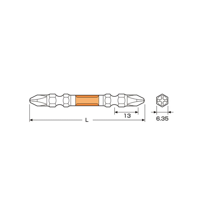 Anex Tool Anex Double-Headed Ryutyo Bit Set of 2 Plated Finish +2x65 - Arhm-2065-Kiichin - The #1 Place for Japanese Goods in Your Hand!
