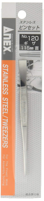 Anex Straight Tweezers 115mm Anex Tool No.120 Bulk 12 Pieces-Kiichin - The #1 Place for Japanese Goods in Your Hand!