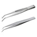 Anex 125mm Stainless Steel Tweezers Set - Curved Jagged Tip AA Type No.122 & No.126-Kiichin - The #1 Place for Japanese Goods in Your Hand!