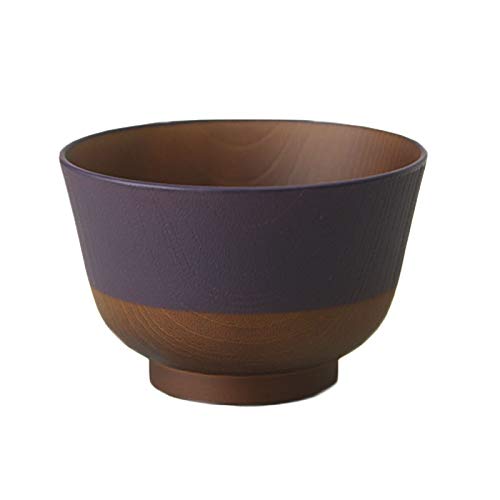 Karin Lacquerware Hananuri-Bun Soup Bowl Eggplant Navy - Japan Made Microwave Safe-Kiichin - The #1 Place for Japanese Goods in Your Hand!