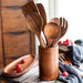 Desirable 5-Piece Acacia Kitchen Tool Set with Holder - Natural Wood Utensils-Kiichin - The #1 Place for Japanese Goods in Your Hand!