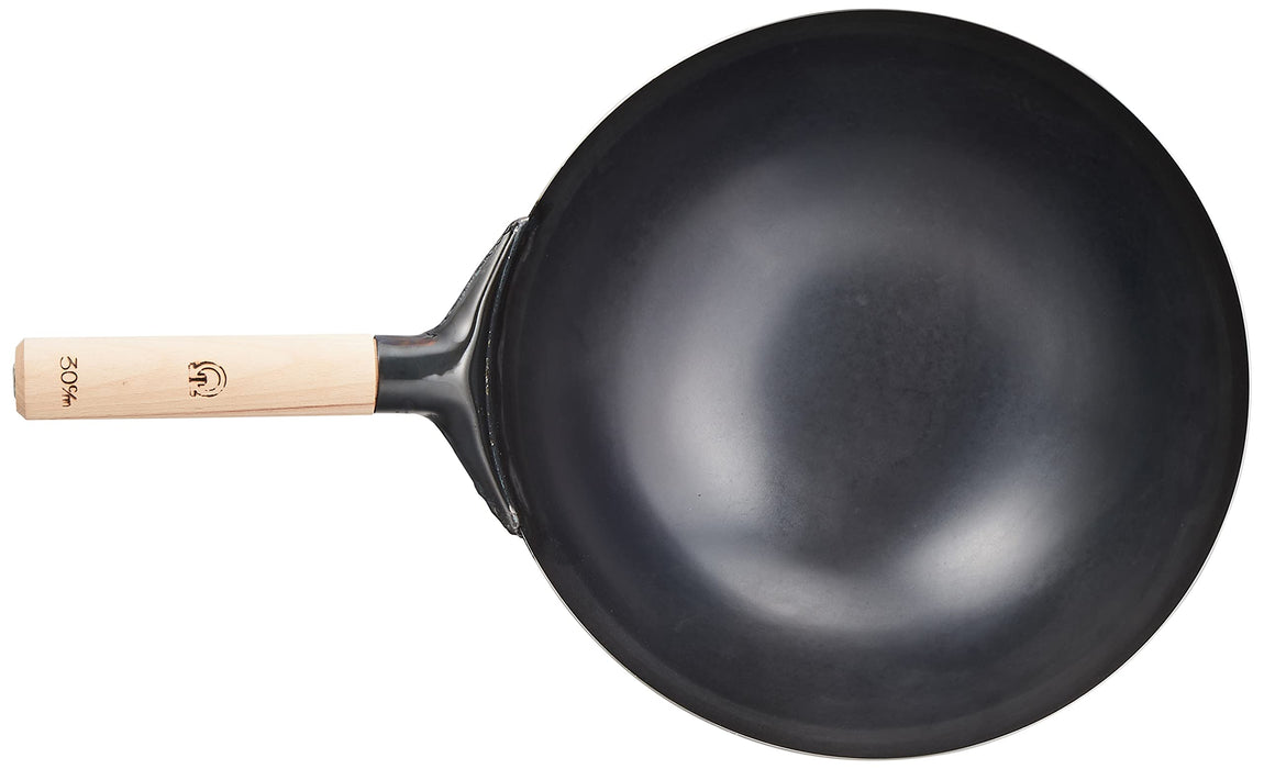 Endo Shoji 27cm Tkg Chinese Wok with Wooden Handle Ideal for Stir-Frying-Kiichin - The #1 Place for Japanese Goods in Your Hand!