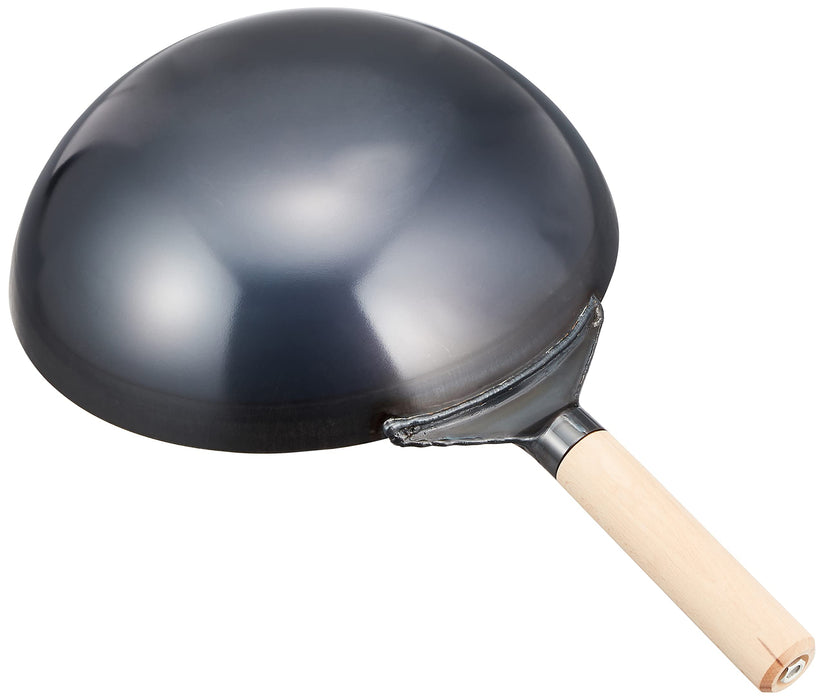 Endo Shoji 27cm Tkg Chinese Wok with Wooden Handle Ideal for Stir-Frying-Kiichin - The #1 Place for Japanese Goods in Your Hand!