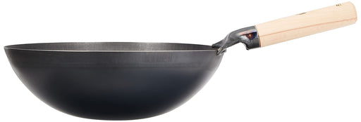Endo Shoji 33cm Iron Peking Wok with Wooden Handle for Stir-Frying-Kiichin - The #1 Place for Japanese Goods in Your Hand!
