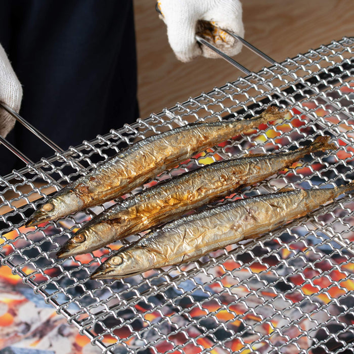 Endo Shoji Tkg Grilling Net 600x400mm Iron Chrome BBQ Mesh Japan Camping-Kiichin - The #1 Place for Japanese Goods in Your Hand!