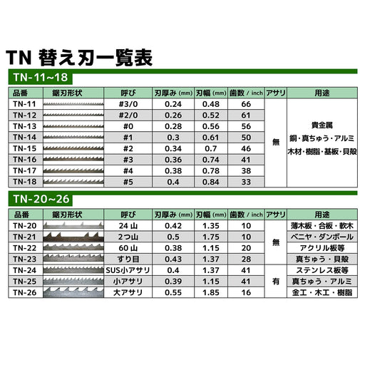 Engineer Large TN-26 Metal Saw Replacement Blade - Engineer Brand-Kiichin - The #1 Place for Japanese Goods in Your Hand!