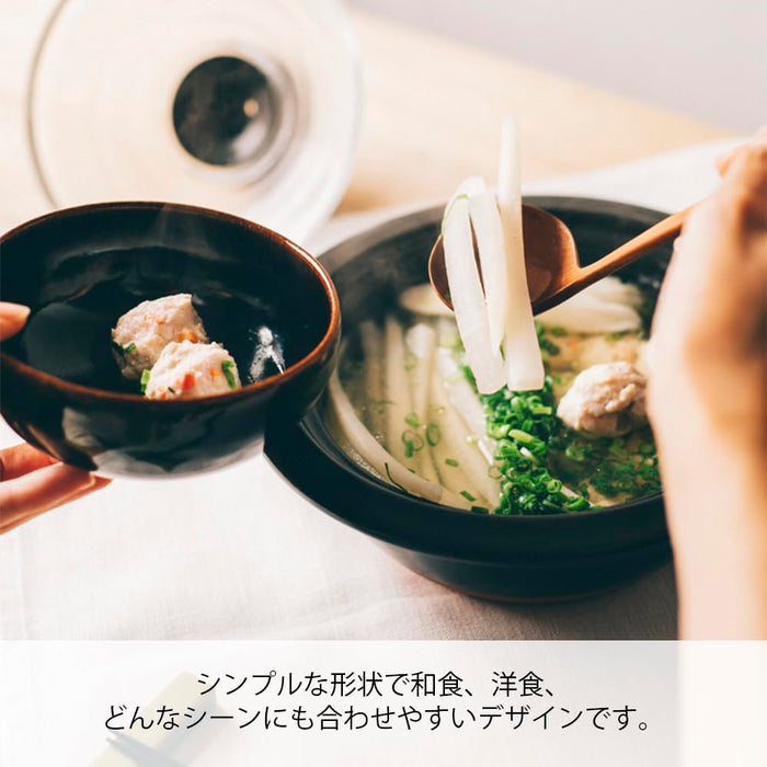 Hario No 8 Clay Pot with Glass Lid 2000ml GDN-225-BW Cookware-Kiichin - The #1 Place for Japanese Goods in Your Hand!