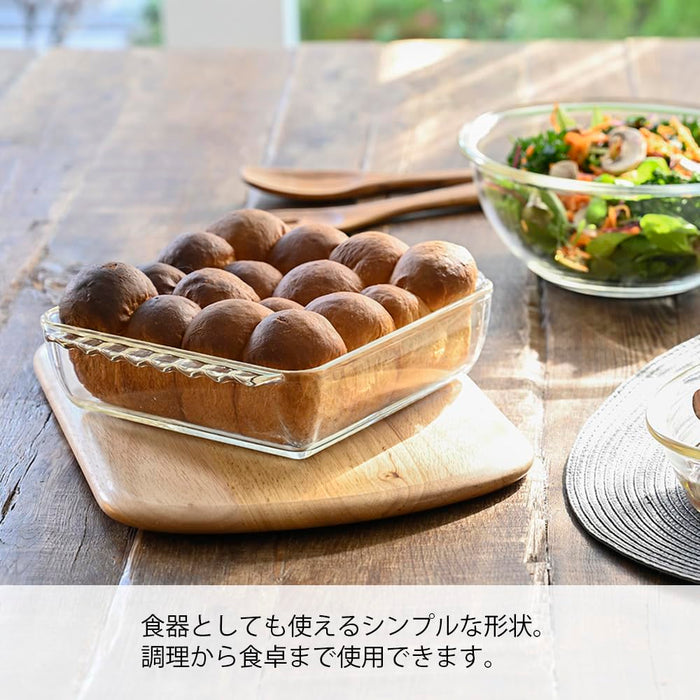 Hario Heat-Resistant Glass Square Dish 1300ml Buono Kitchen Gratin Japan-Kiichin - The #1 Place for Japanese Goods in Your Hand!