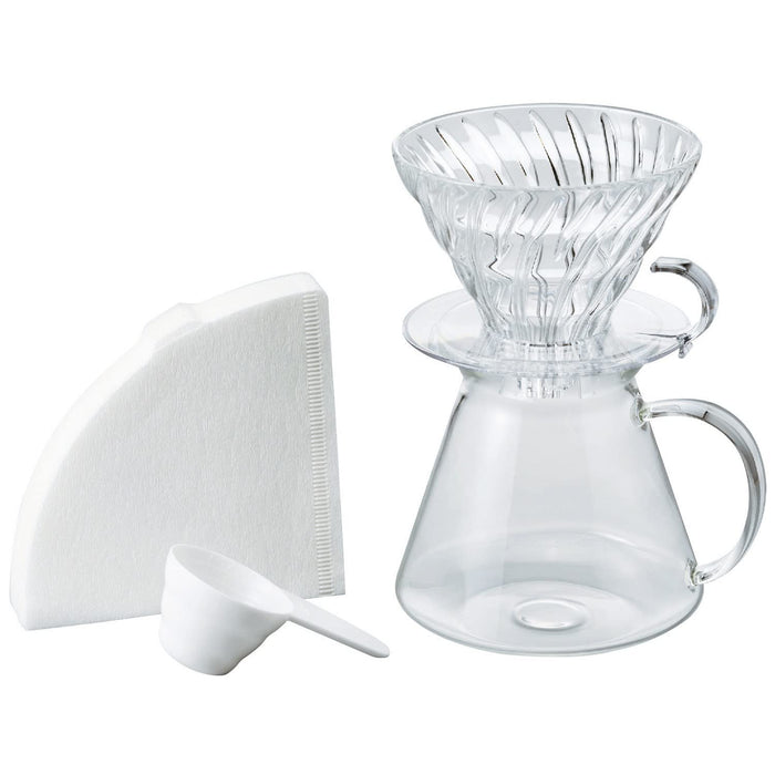 Hario V60 Glass Brewing Kit 600ml 1-4Cup Japan S-VGBK-02-T-Kiichin - The #1 Place for Japanese Goods in Your Hand!