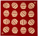 The Countryside Kenema Furoshiki Medium Red Cotton Wrapping Cloth 90Cm-Kiichin - The #1 Place for Japanese Goods in Your Hand!
