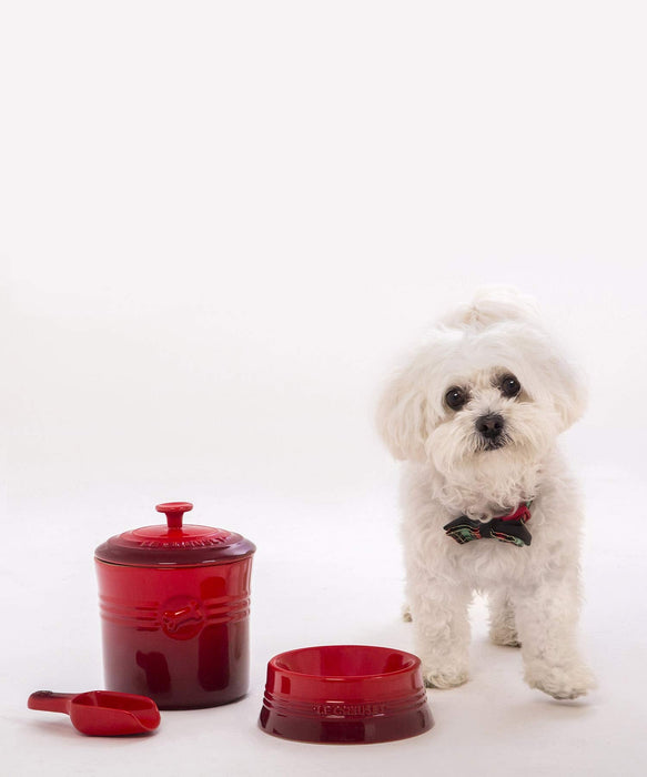 Le Creuset White Pet Food Container with Scoop Official Japanese Product