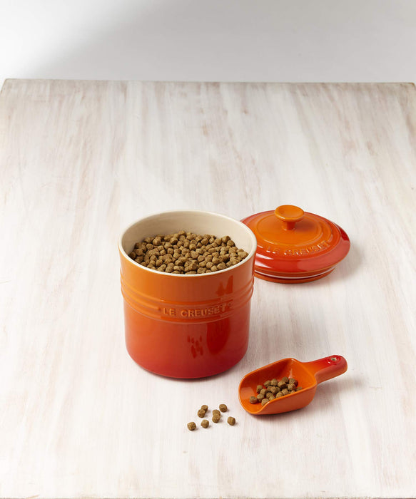 Le Creuset White Pet Food Container with Scoop Official Japanese Product