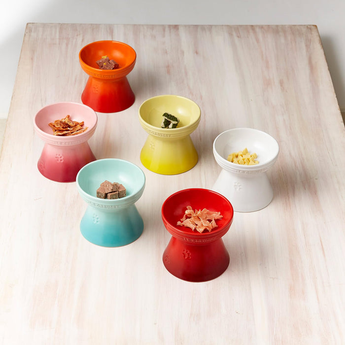 Le Creuset Orange High Stand Pet Bowl for Dogs and Cats Stain Resistant-Kiichin - The #1 Place for Japanese Goods in Your Hand!