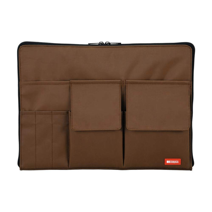 Lihit Lab A7554-9 Brown A4 Inner Bag in Bag Japan Organizer Sleeve-Kiichin - The #1 Place for Japanese Goods in Your Hand!
