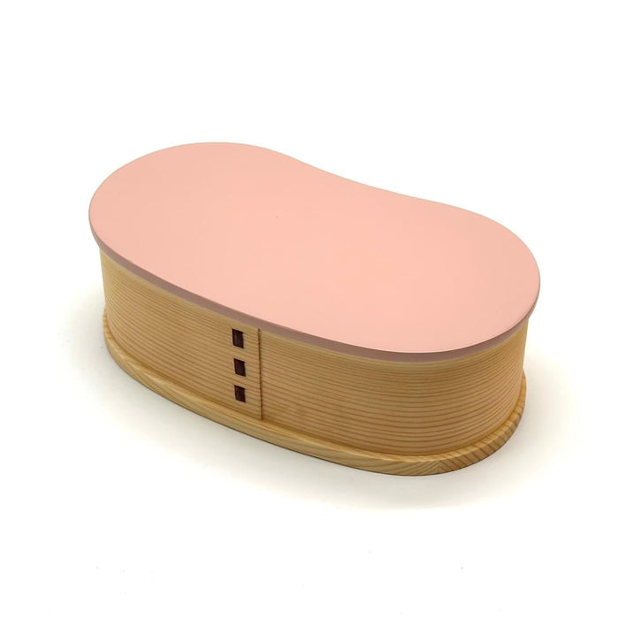 Yamaya Lacquerware Shop Wooden Bean-Shaped Bento Box Pink Pastel Cute-Kiichin - The #1 Place for Japanese Goods in Your Hand!