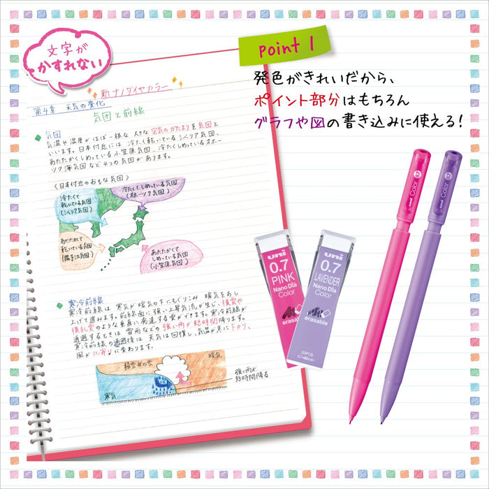 Mitsubishi Pencil Unicolor Mechanical Pencil 0.7 Erasable Green Lead M7102C.6-Kiichin - The #1 Place for Japanese Goods in Your Hand!