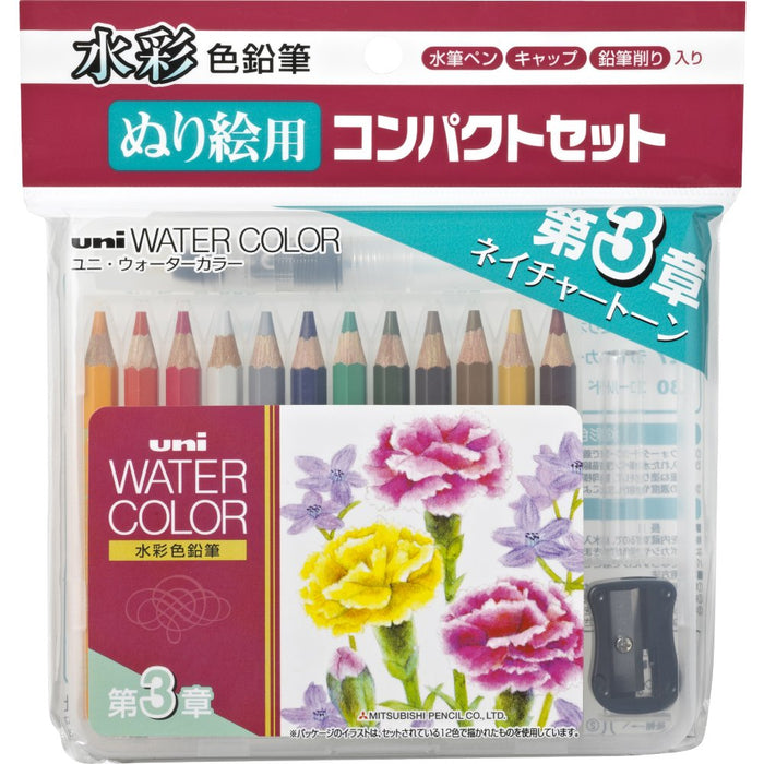Mitsubishi Pencil Compact 12 Colors Watercolor Pencil Set Uni Water Color Uwcncs12C3-Kiichin - The #1 Place for Japanese Goods in Your Hand!