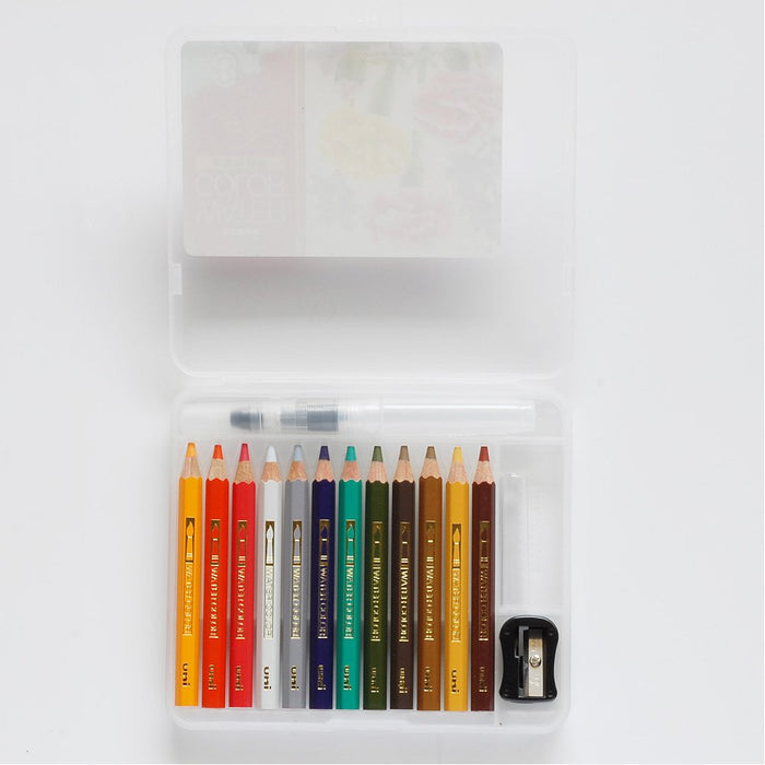 Mitsubishi Pencil Compact 12 Colors Watercolor Pencil Set Uni Water Color Uwcncs12C3-Kiichin - The #1 Place for Japanese Goods in Your Hand!