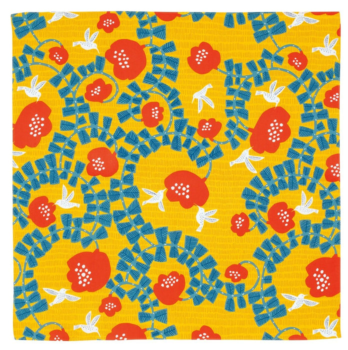 Musubi Furoshiki 70Cm Hummingbird Yellow - Authentic Japanese Craft 21414-206-Kiichin - The #1 Place for Japanese Goods in Your Hand!