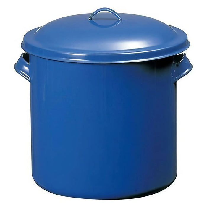 Noda Horo 27cm Enamelware Storage Jar with Lid - Stylish and Functional Kitchen Organizer-Kiichin - The #1 Place for Japanese Goods in Your Hand!