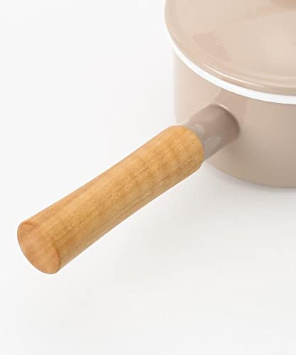 Noda Horo Enamel Saucepan 14cm Beige Gas/IH Compatible Made in Japan