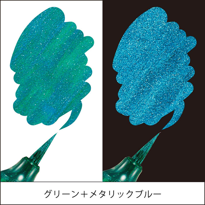 Pentel Dual Metallic Xgfh-Dd in Blush Green and Metallic Blue-Kiichin - The #1 Place for Japanese Goods in Your Hand!