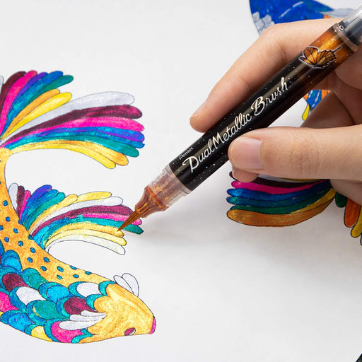 Pentel Dual Metallic Blush Orange and Yellow Xgfh-Df Pen-Kiichin - The #1 Place for Japanese Goods in Your Hand!