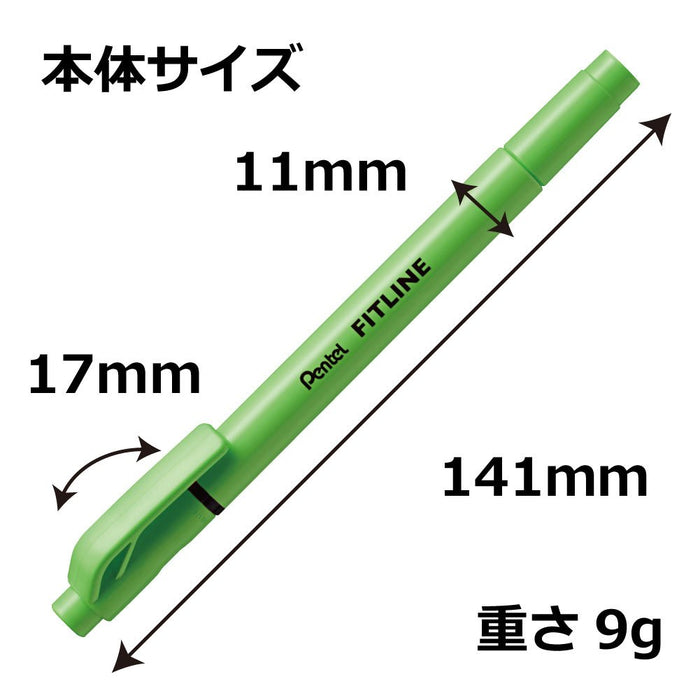 Pentel Fitline Light Green Highlighter Xslw11-K 5-Pack-Kiichin - The #1 Place for Japanese Goods in Your Hand!
