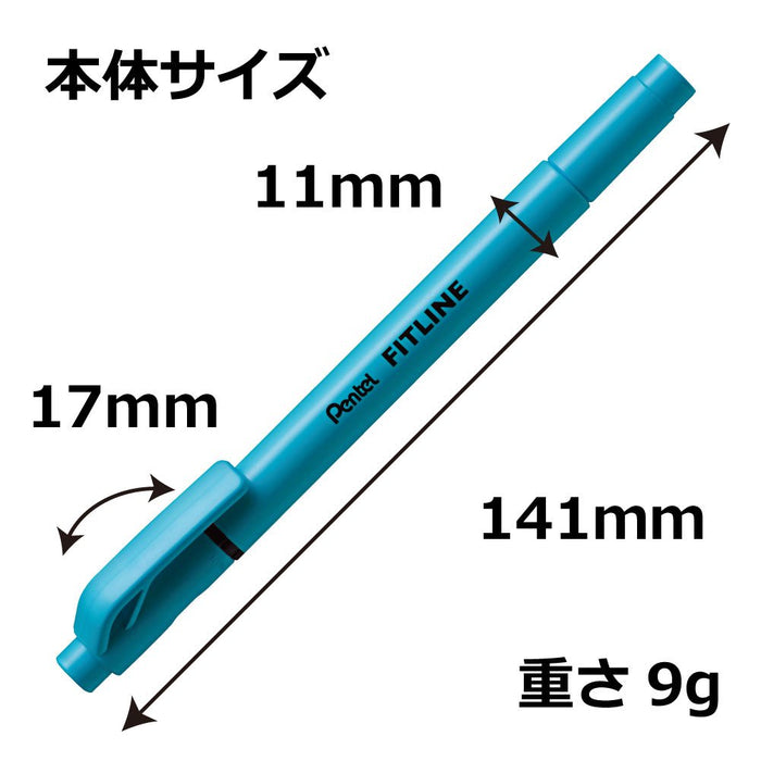 Pentel Fitline Sky Blue Highlighter Xslw11-S Pack of 5-Kiichin - The #1 Place for Japanese Goods in Your Hand!
