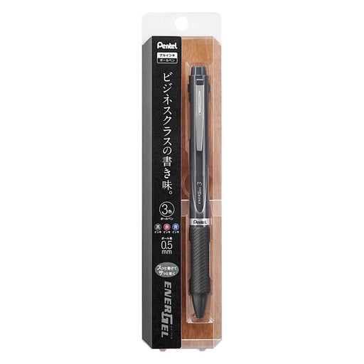 Pentel EnerGel 3-Color Ballpoint Pen with Dark Gray Axis Xblc35N-Kiichin - The #1 Place for Japanese Goods in Your Hand!