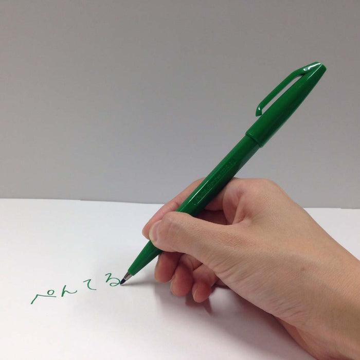Pentel S520-Dd Green Signature Pen Set - 10 Water-Based Pens-Kiichin - The #1 Place for Japanese Goods in Your Hand!