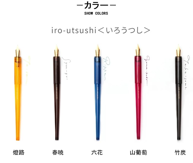 Pilot Iro-Utsusi Bamboo Charcoal Fine Nib F Dip Fountain Pen