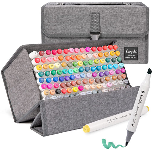 Sanjoki 120 Pcs Marker Pens Set Soft Brush Tip 119 Colors with Case-Kiichin - The #1 Place for Japanese Goods in Your Hand!