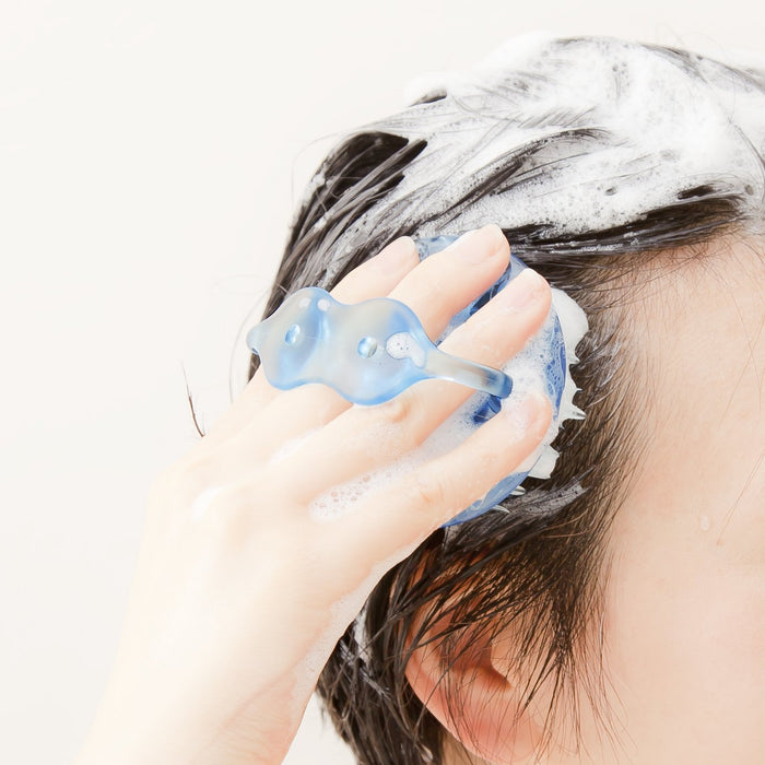 Green Bell Craftsmanship GT-500 Blue Shampoo Brush for Scalp Massage