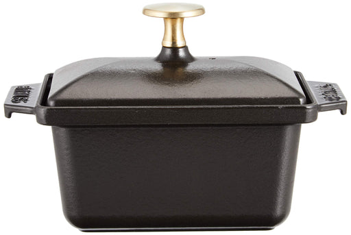 Staub Half Terrine Black Terrine Pot 15x11cm IH Compatible Japanese 40509-571-Kiichin - The #1 Place for Japanese Goods in Your Hand!