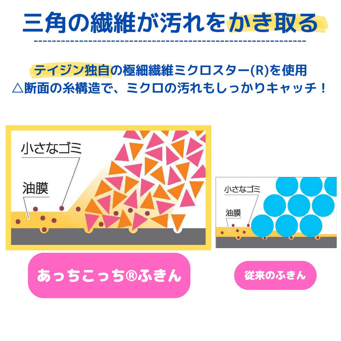 Teijin Acchi Kocchi Thick Half Dishcloth 33x24cm Grey for Kitchen and Windows-Kiichin - The #1 Place for Japanese Goods in Your Hand!