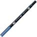 Tombow Navy Blue Dual Brush Pen Set 6 Pieces - AB-T528-Kiichin - The #1 Place for Japanese Goods in Your Hand!