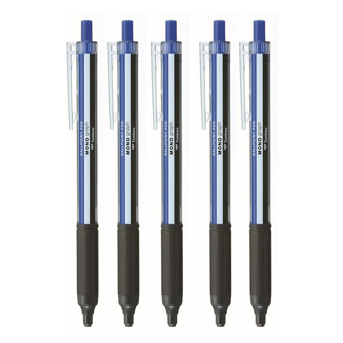 Tombow Monograph Light 0.38mm Blue Ink Ballpoint Pen Mono Color Axis 5 Pack-Kiichin - The #1 Place for Japanese Goods in Your Hand!