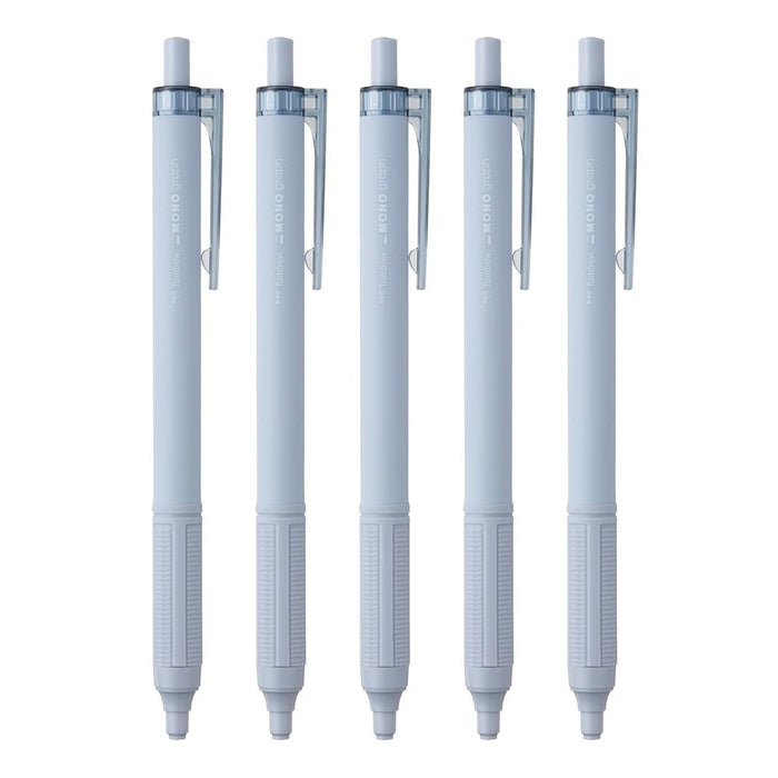 Tombow Monograph Light Ballpoint Pen 0.5mm Black Ink Smoky Blue Shaft 5 Pack-Kiichin - The #1 Place for Japanese Goods in Your Hand!