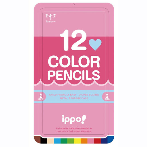 Tombow Ippo 12 Colors Plain Pink Colored Pencil Set Slide Can-Kiichin - The #1 Place for Japanese Goods in Your Hand!